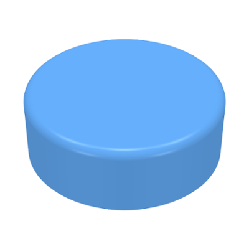 Tegel, Rond 1x1 Medium Blue